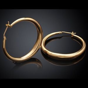 18k Gold PLATED Hoop Earrings